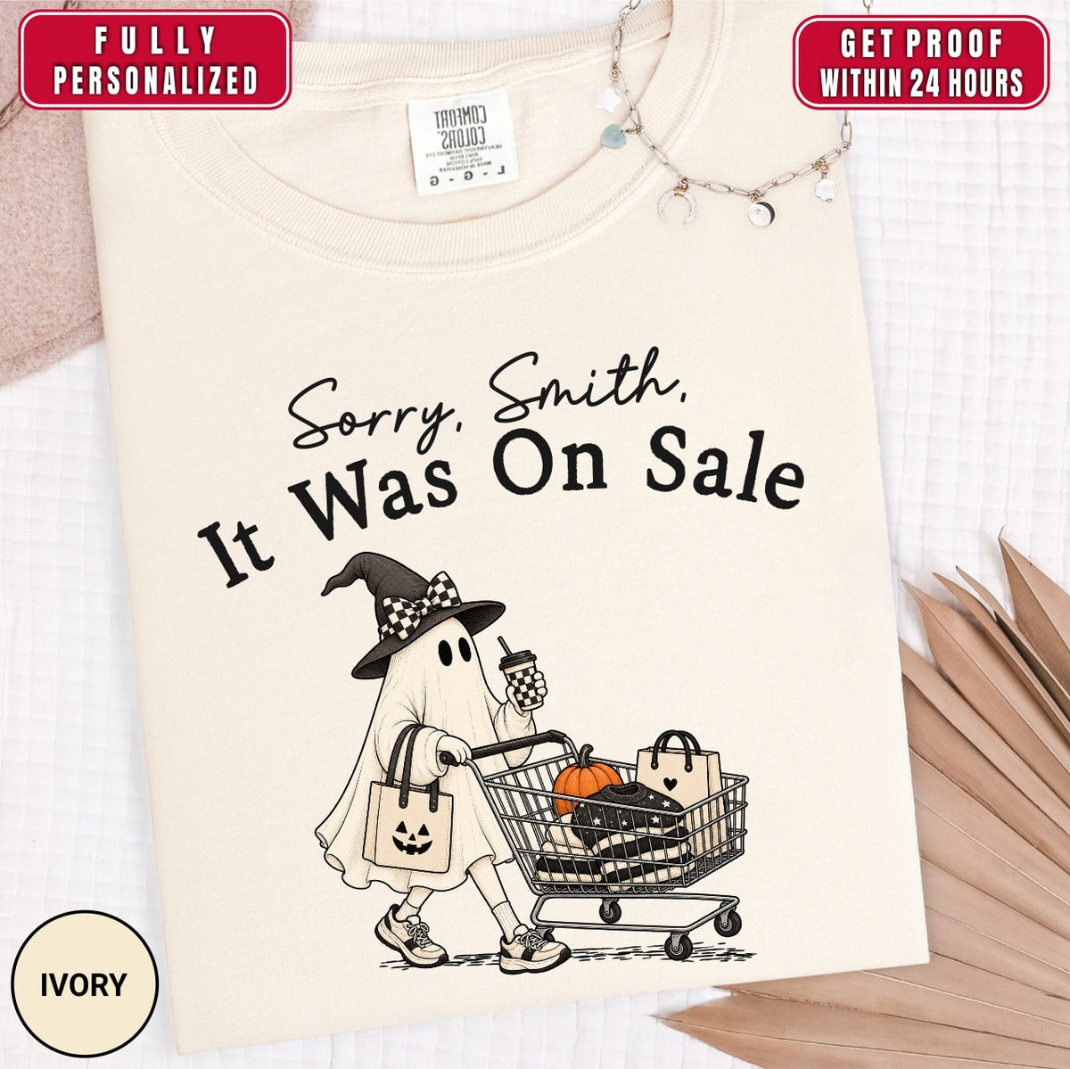 Personalized Funny Shopping Ghost Halloween T-Shirt