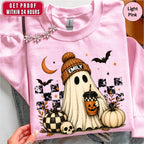 Personalized Vintage Cute Ghost Coffee Name Crewneck