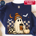 Personalized Vintage Cute Ghost Coffee Name Crewneck