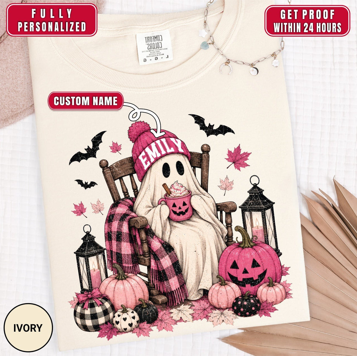 Personalized Cute Ghost Coffee Name Shirt