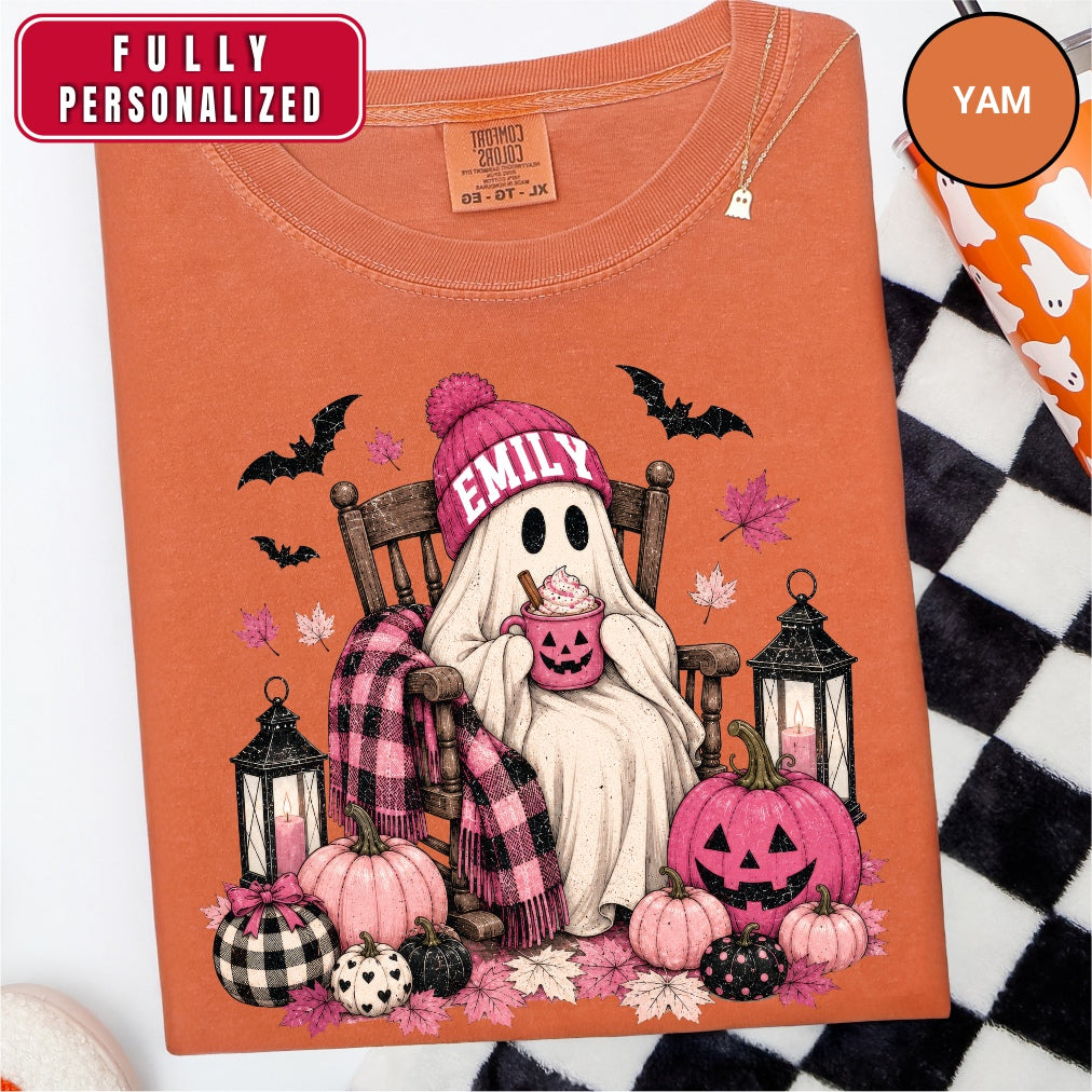 Personalized Cute Ghost Coffee Name Shirt
