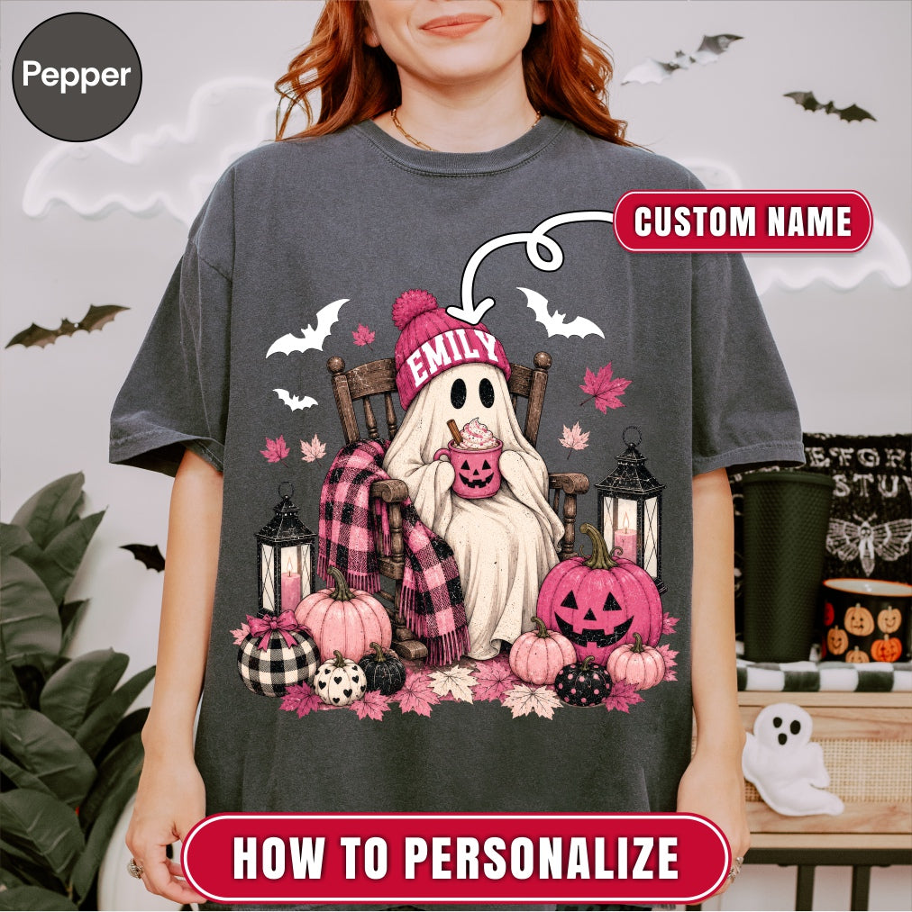 Personalized Cute Ghost Coffee Name Shirt