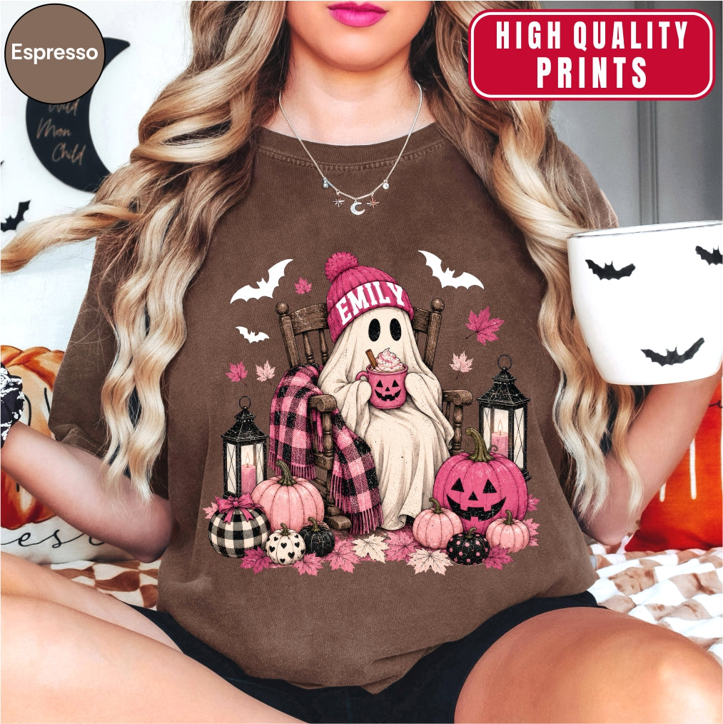 Personalized Cute Ghost Coffee Name Shirt