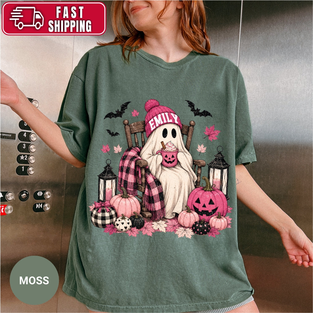 Personalized Cute Ghost Coffee Name Shirt
