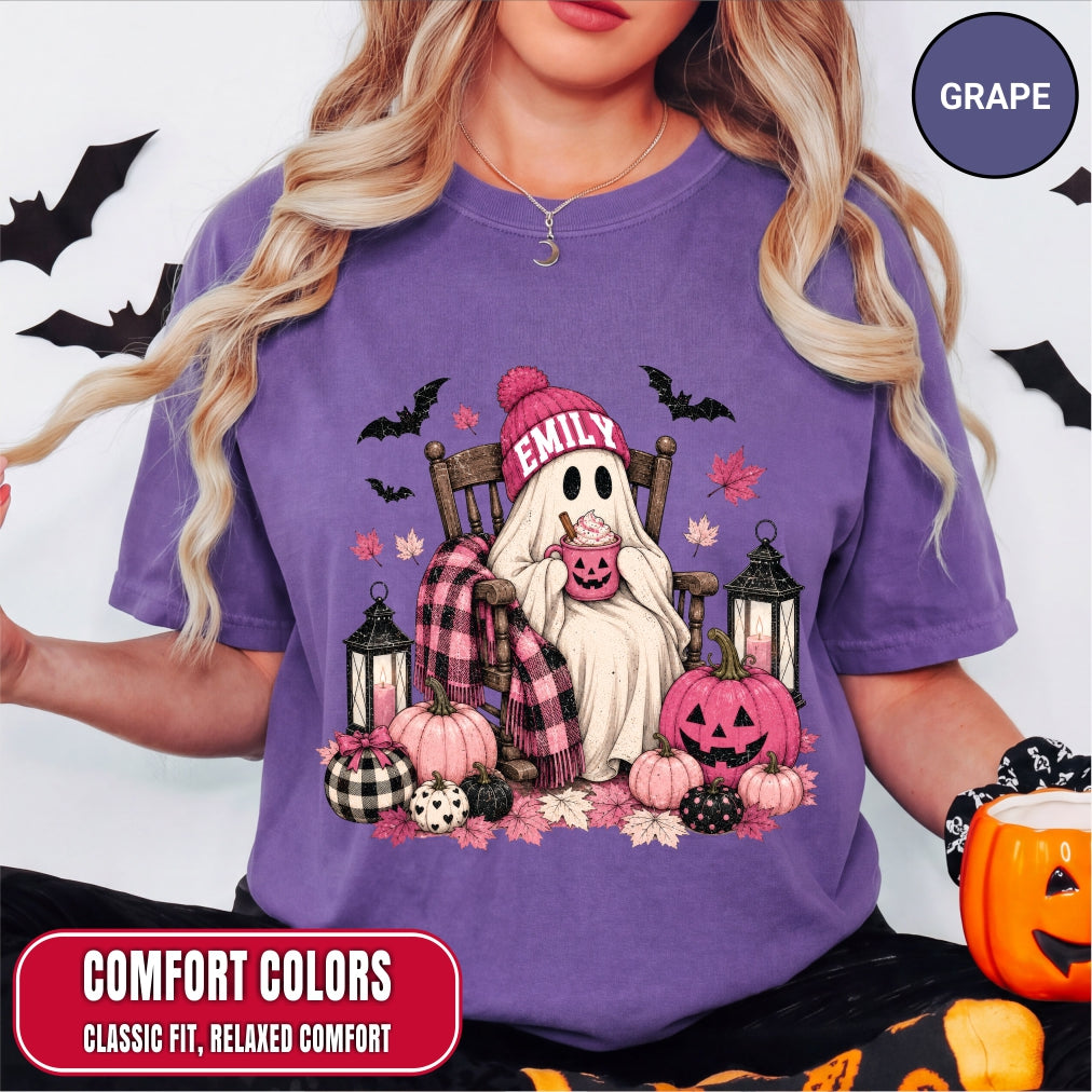 Personalized Cute Ghost Coffee Name Shirt