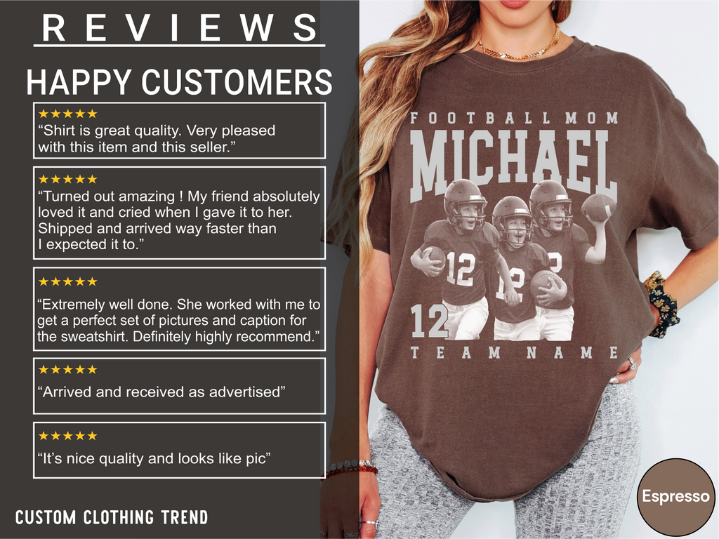 Football Mom Custom Photo Shirt