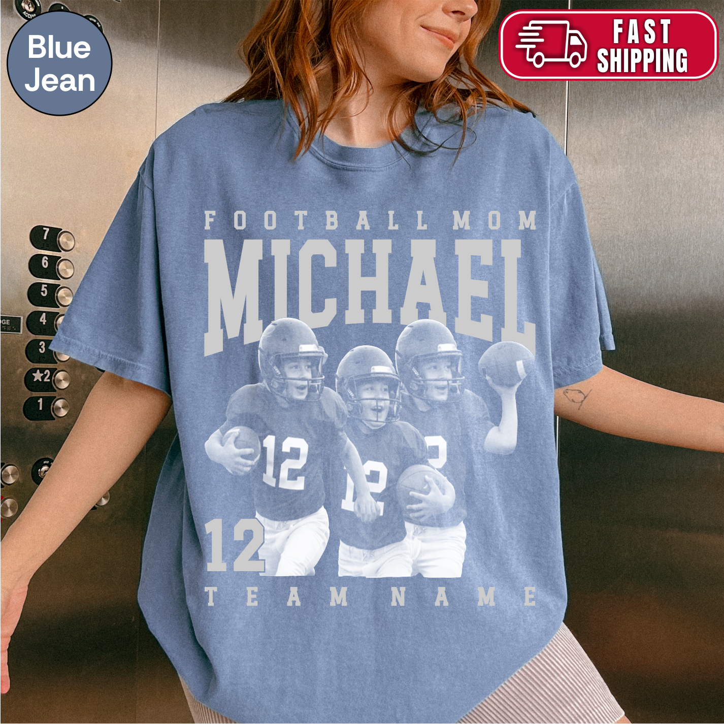 Football Mom Custom Photo Shirt