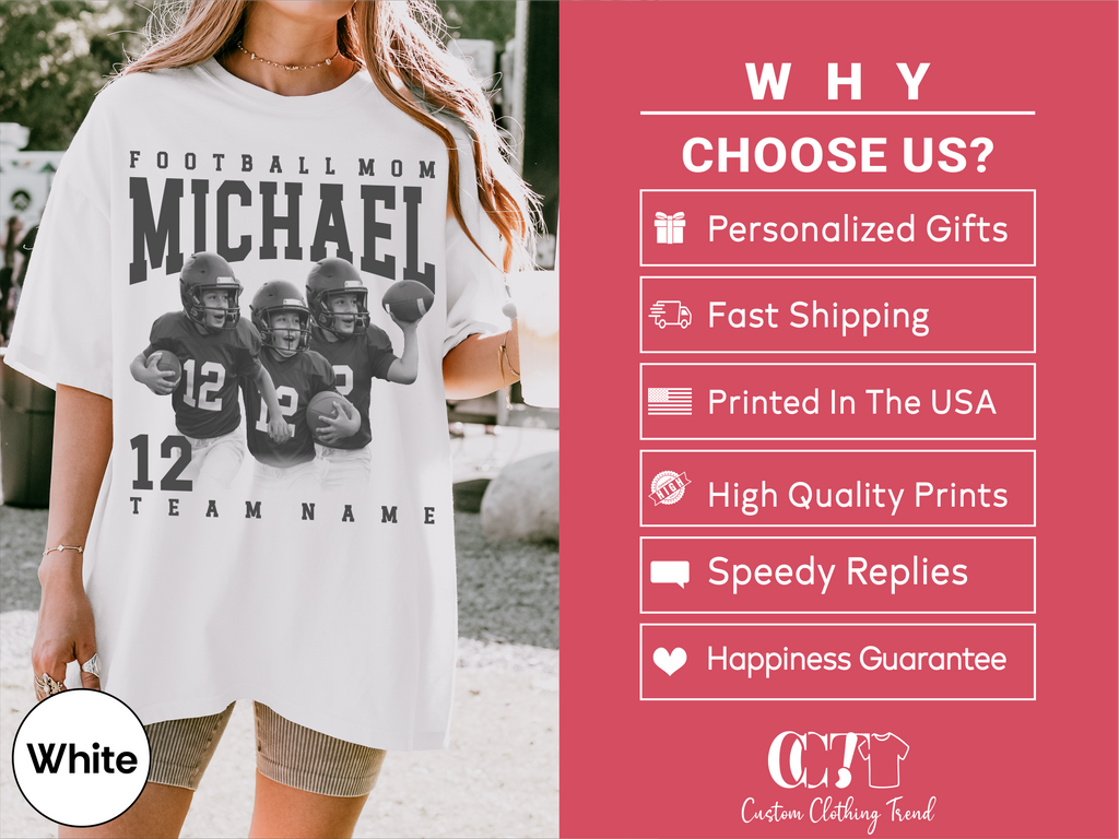 Football Mom Custom Photo Shirt
