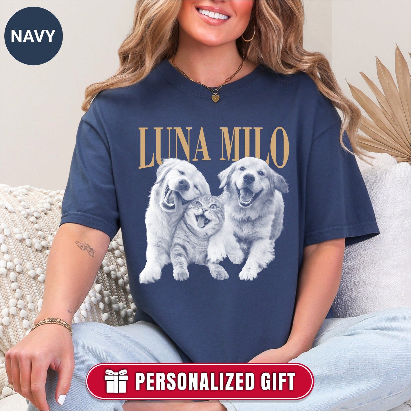 Custom Pet Photo And Name Shirt