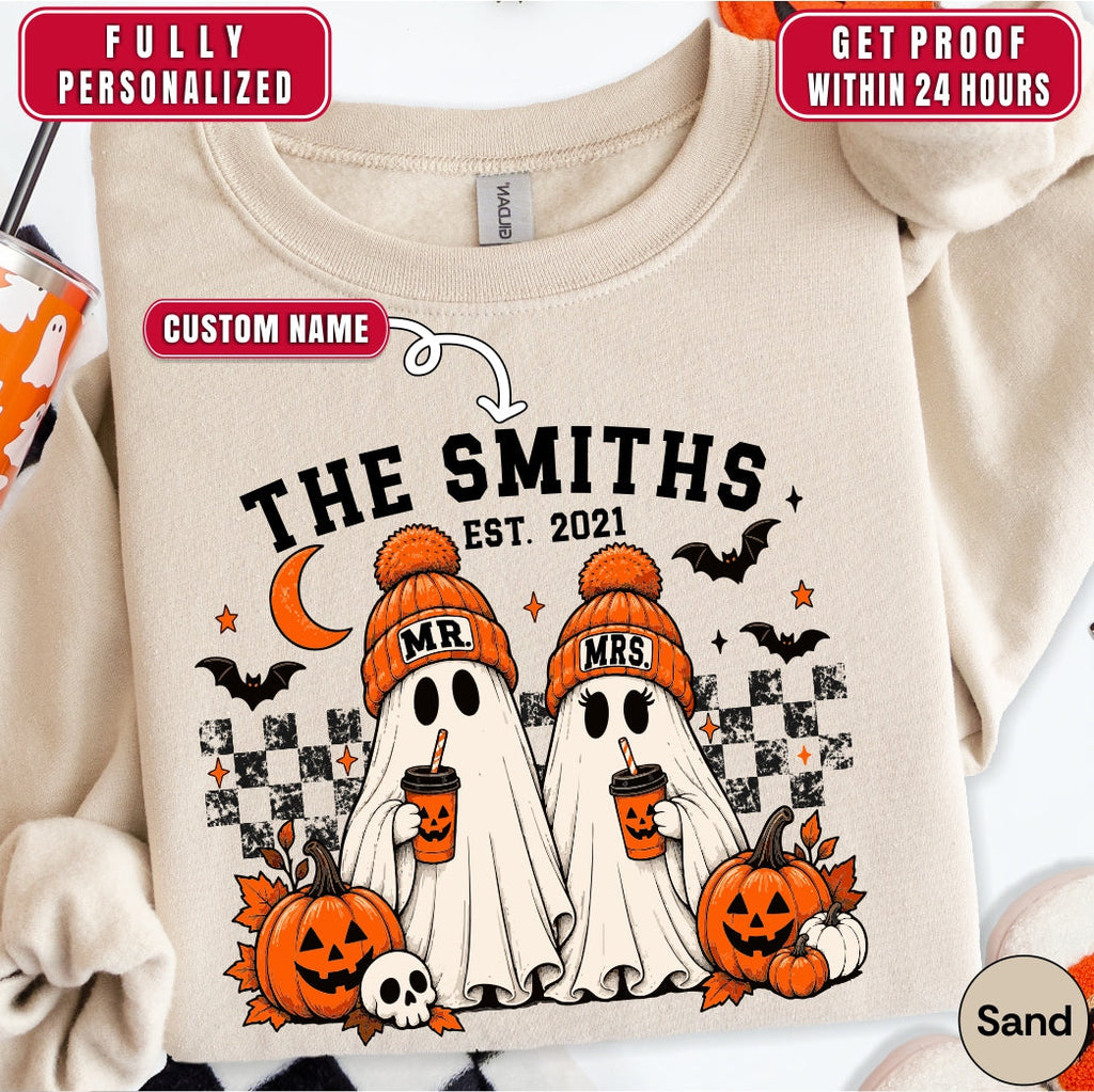 Personalized Halloween Couple Sweatshirt