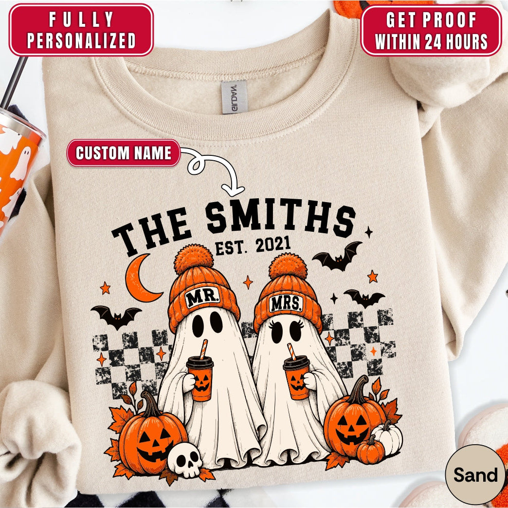 Personalized Halloween Couple Sweatshirt