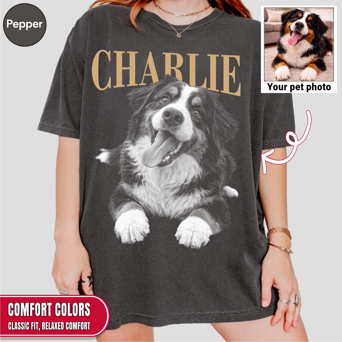 Custom Pet Photo And Name Shirt