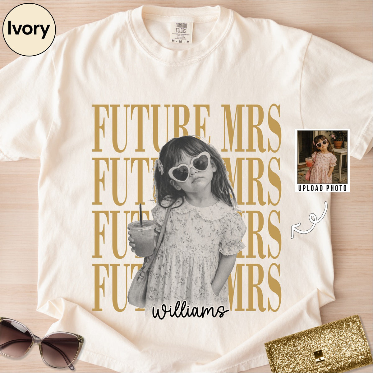Custom Future Mrs Bride Childhood Photo Shirt