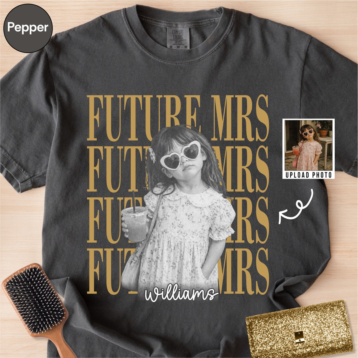Custom Future Mrs Bride Childhood Photo Shirt