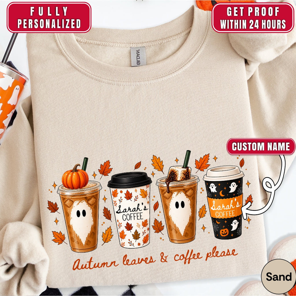 Personalized Fall Coffee Sweatshirt