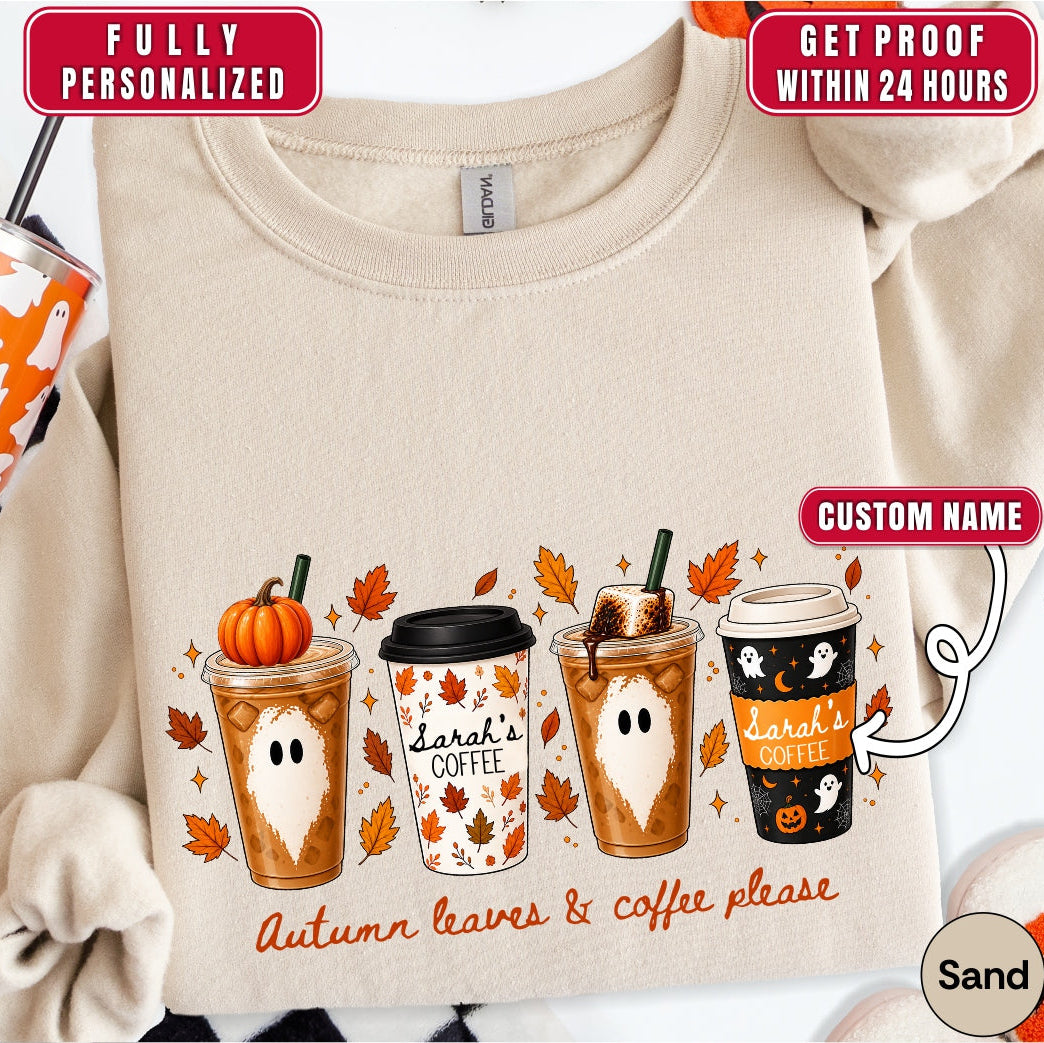Personalized Fall Coffee Sweatshirt