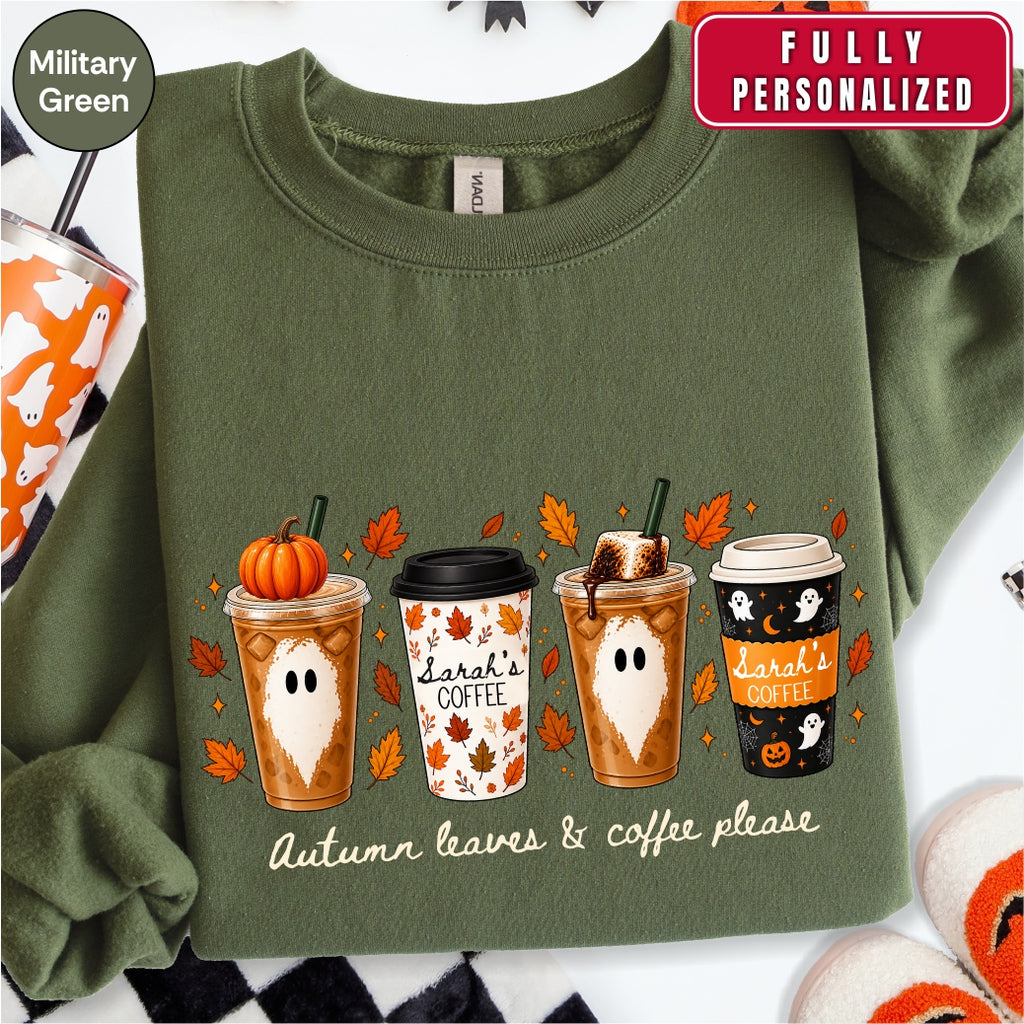Personalized Fall Coffee Sweatshirt