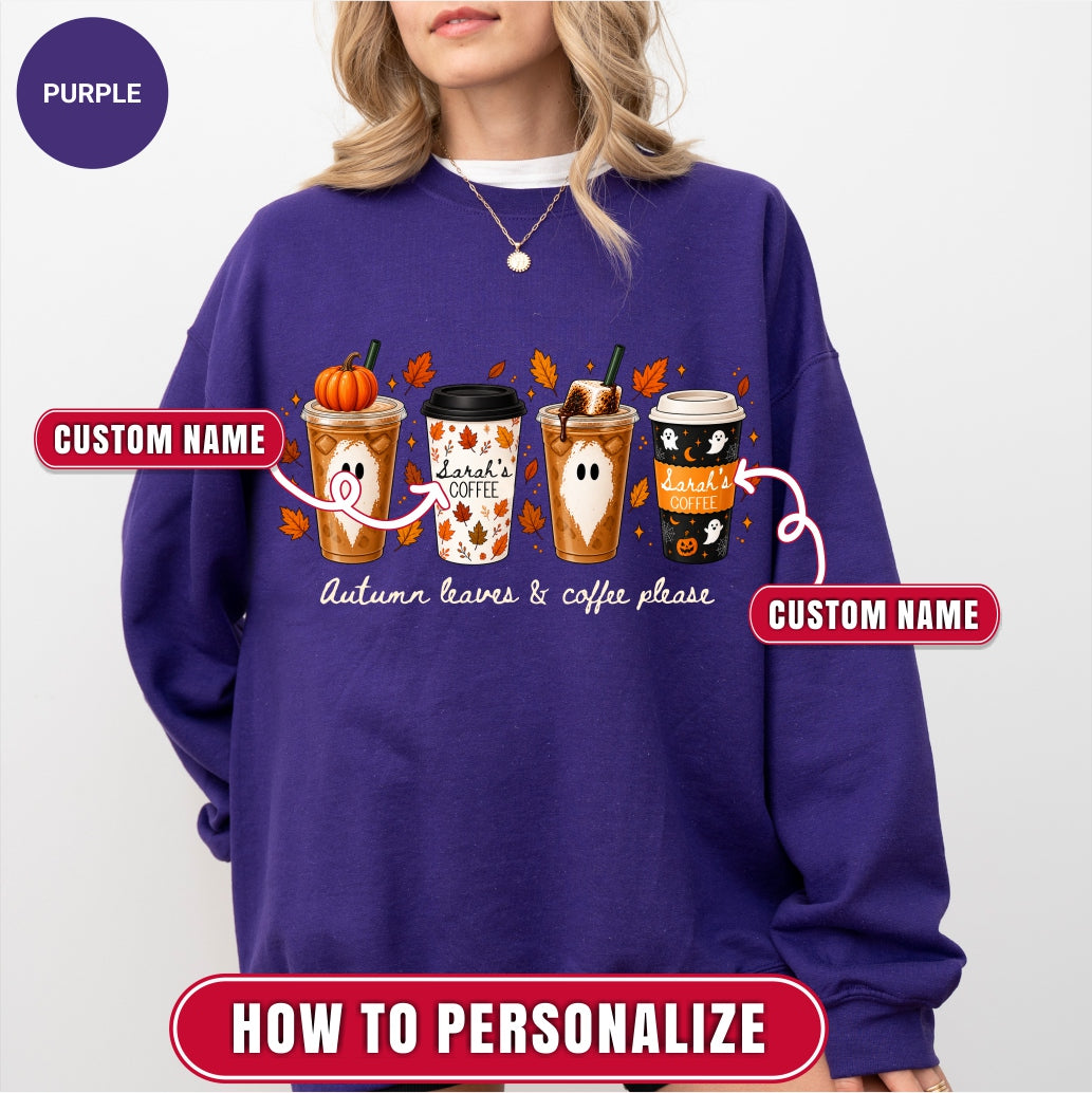 Personalized Fall Coffee Sweatshirt