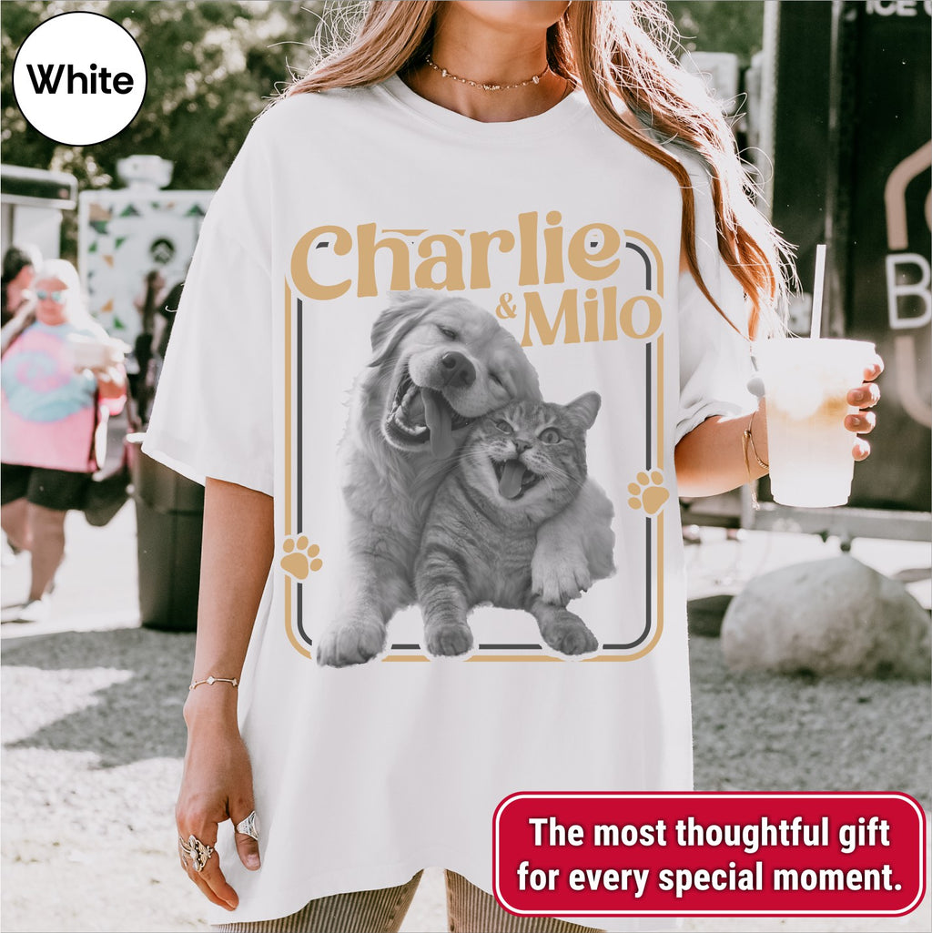 Custom Treat Dealer Dog Photo Shirt, Retro Western Saloon Style