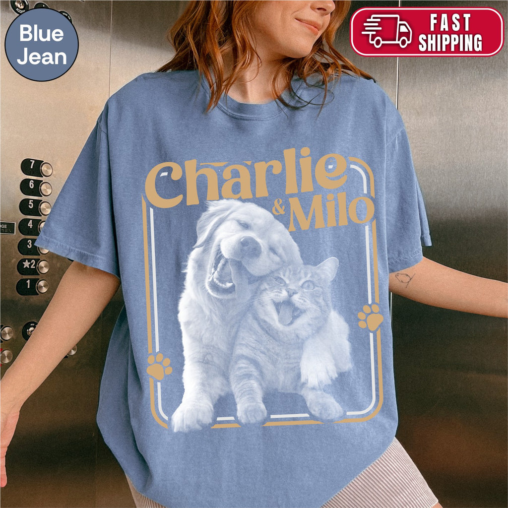 Custom Treat Dealer Dog Photo Shirt, Retro Western Saloon Style