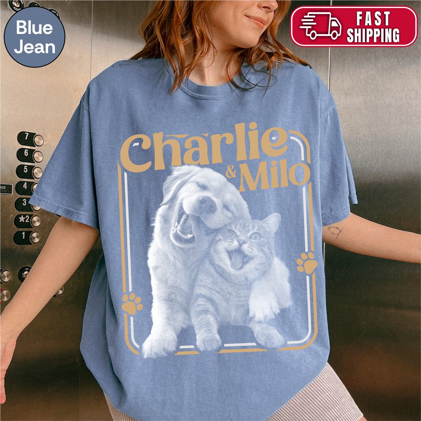 Custom Treat Dealer Dog Photo Shirt, Retro Western Saloon Style