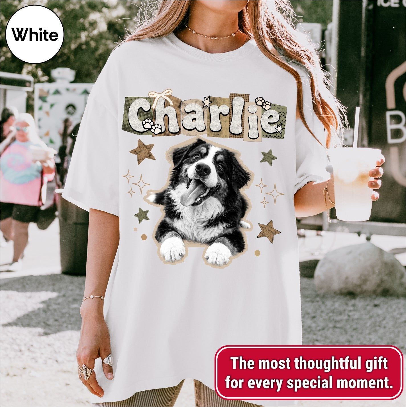 Custom Dog Scrapbook Retro Y2K Indie Style Shirt