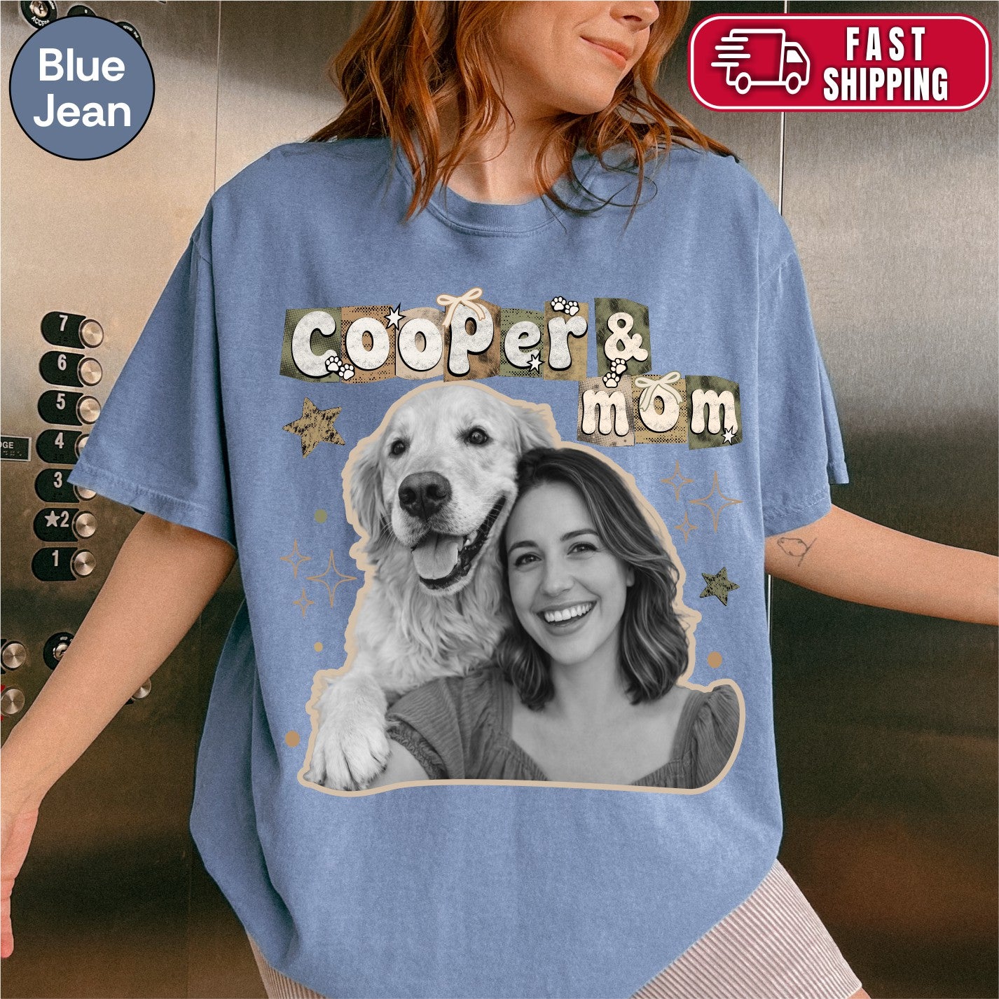 Custom Dog Scrapbook Retro Y2K Indie Style Shirt