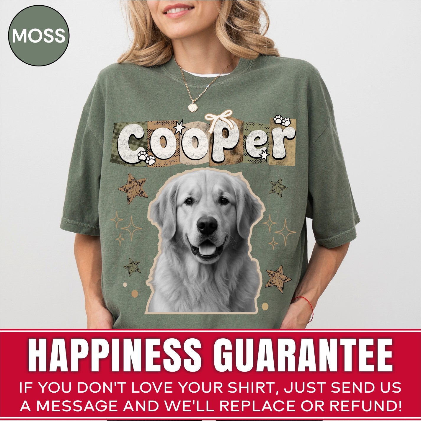 Custom Dog Scrapbook Retro Y2K Indie Style Shirt