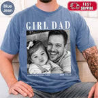 Girl Dad Custom Photo T-Shirt Vintage Black & White Dad & Daughter Tee