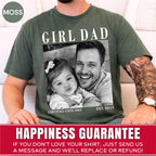 Girl Dad Custom Photo T-Shirt Vintage Black & White Dad & Daughter Tee