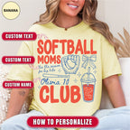 Custom Softball Mom Club Shirt, Retro Softball Doodle Style