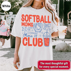 Custom Softball Mom Club Shirt, Retro Softball Doodle Style