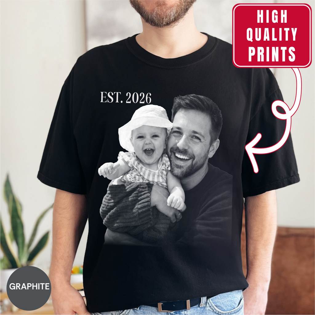Custom Photo Cool Dad Est Year Shirt