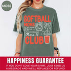 Custom Softball Mom Club Shirt, Retro Softball Doodle Style