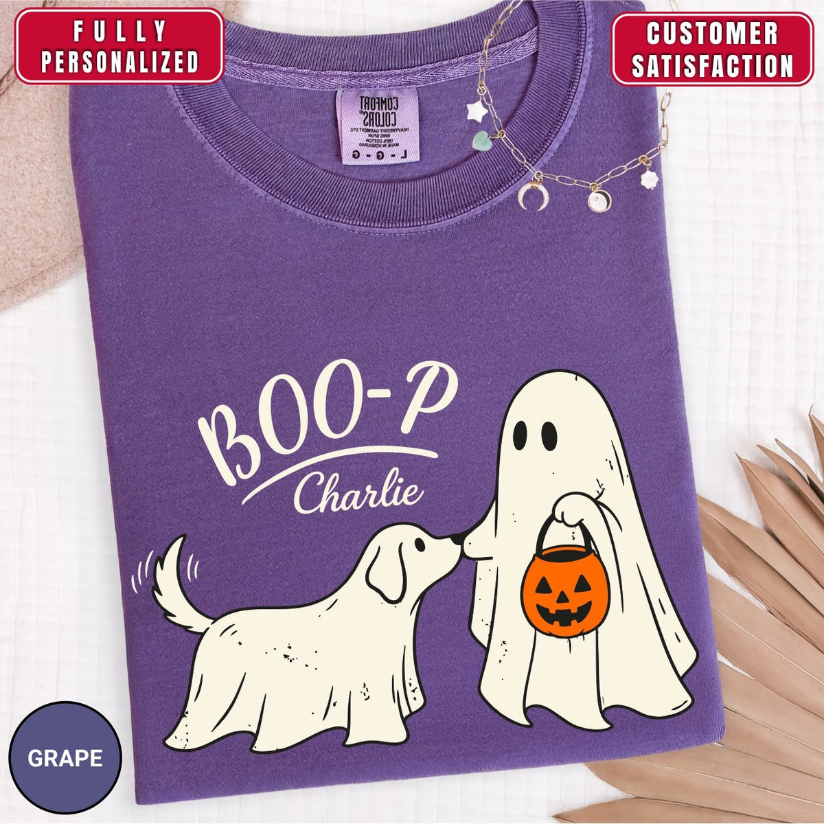 Personalized Boo-p Ghost Dog Mom Shirt