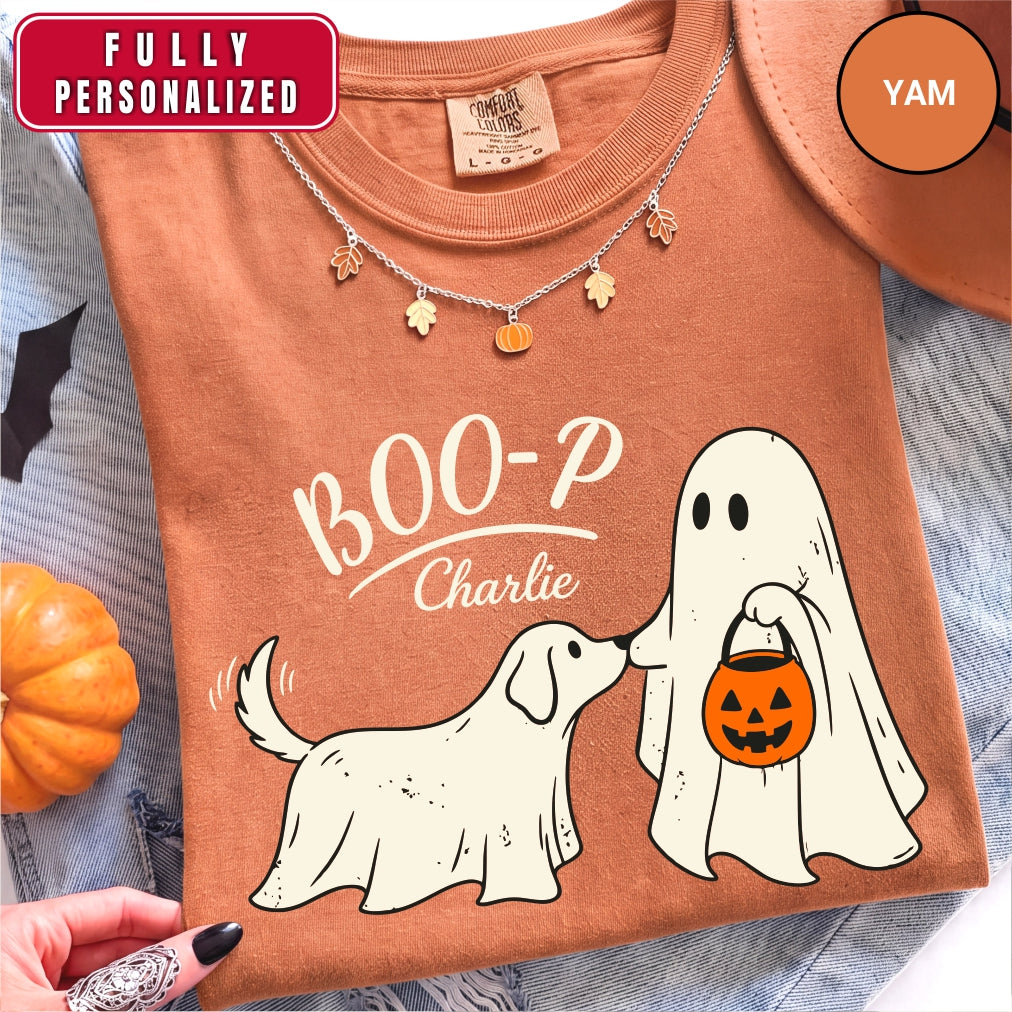 Personalized Boo-p Ghost Dog Mom Shirt