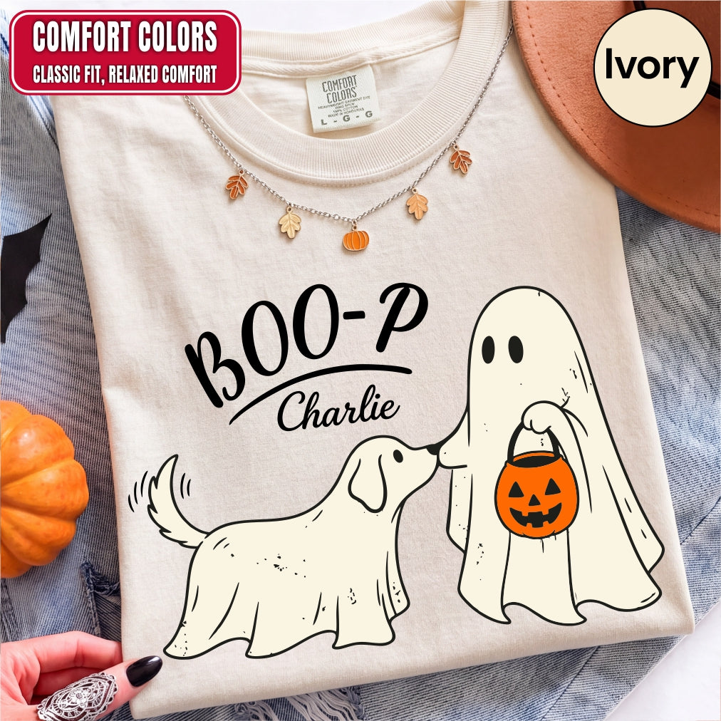 Personalized Boo-p Ghost Dog Mom Shirt