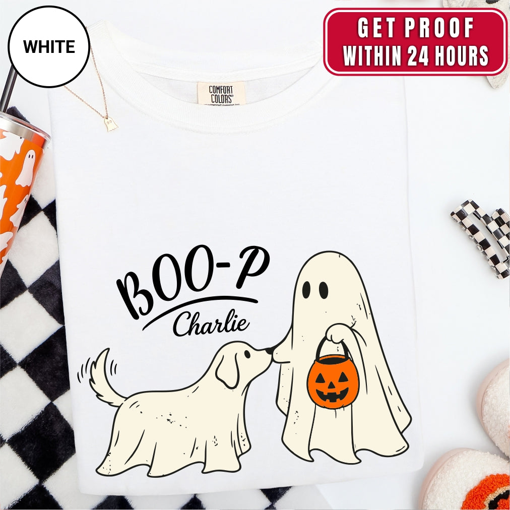 Personalized Boo-p Ghost Dog Mom Shirt