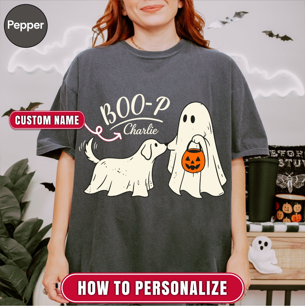 Personalized Boo-p Ghost Dog Mom Shirt