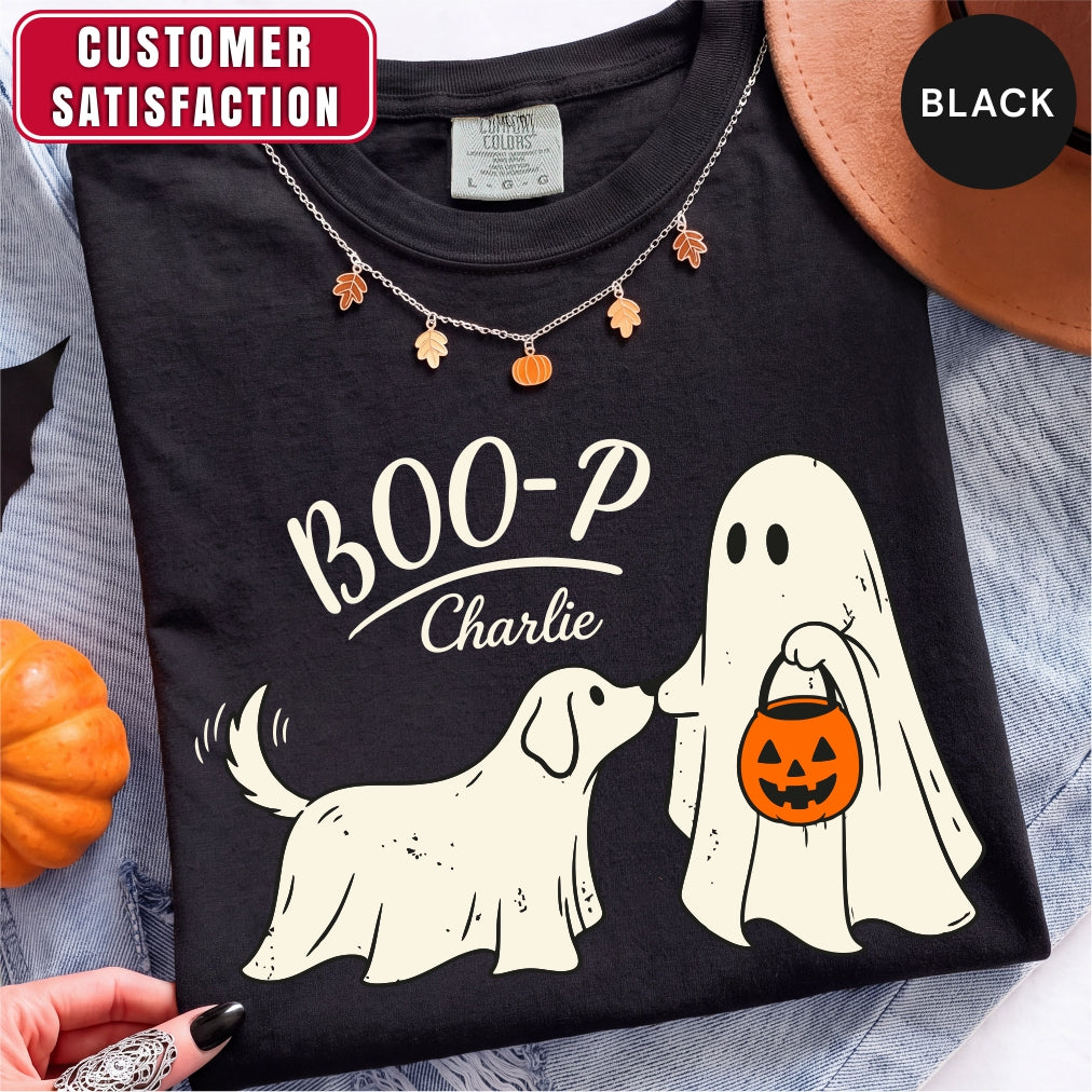 Personalized Boo-p Ghost Dog Mom Shirt