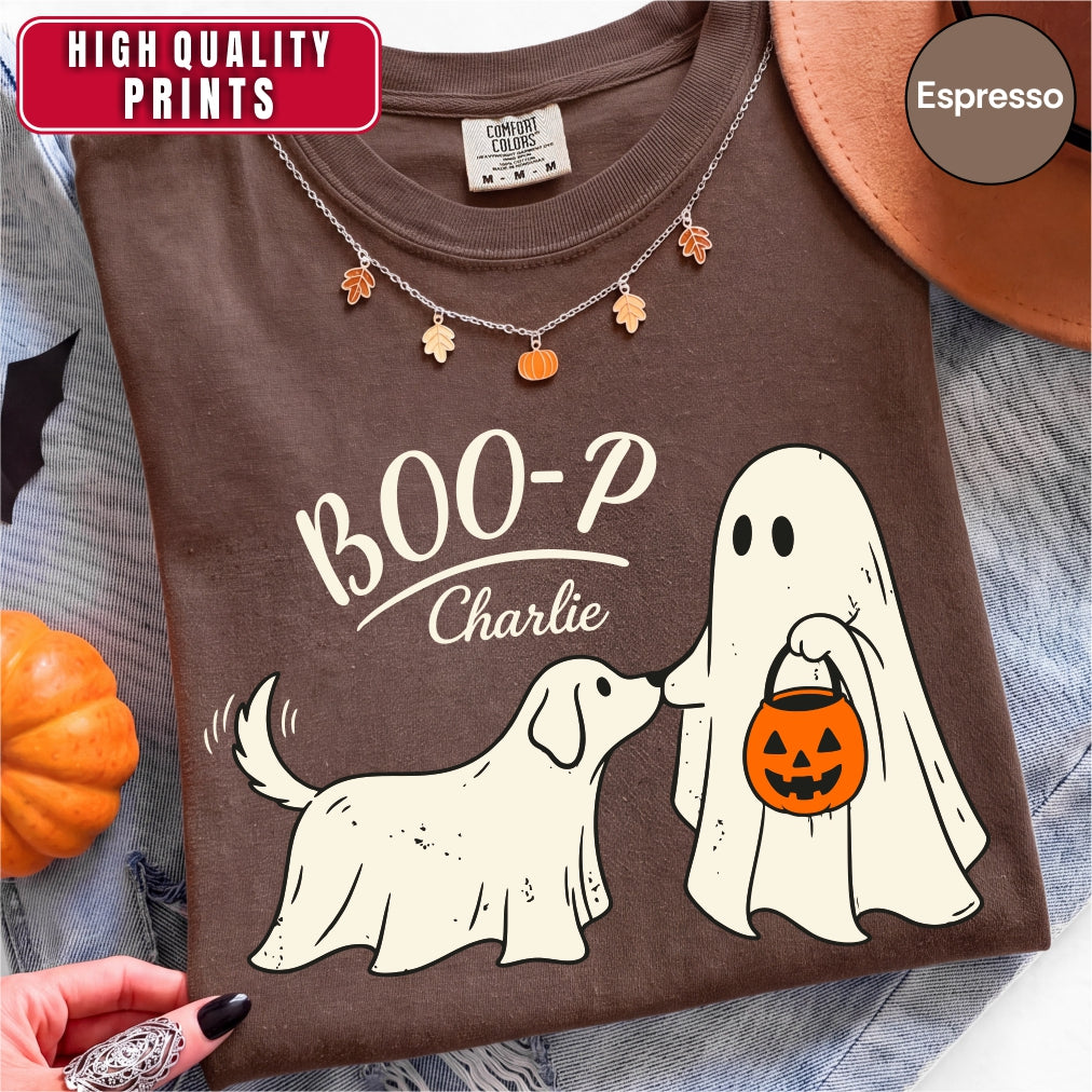 Personalized Boo-p Ghost Dog Mom Shirt