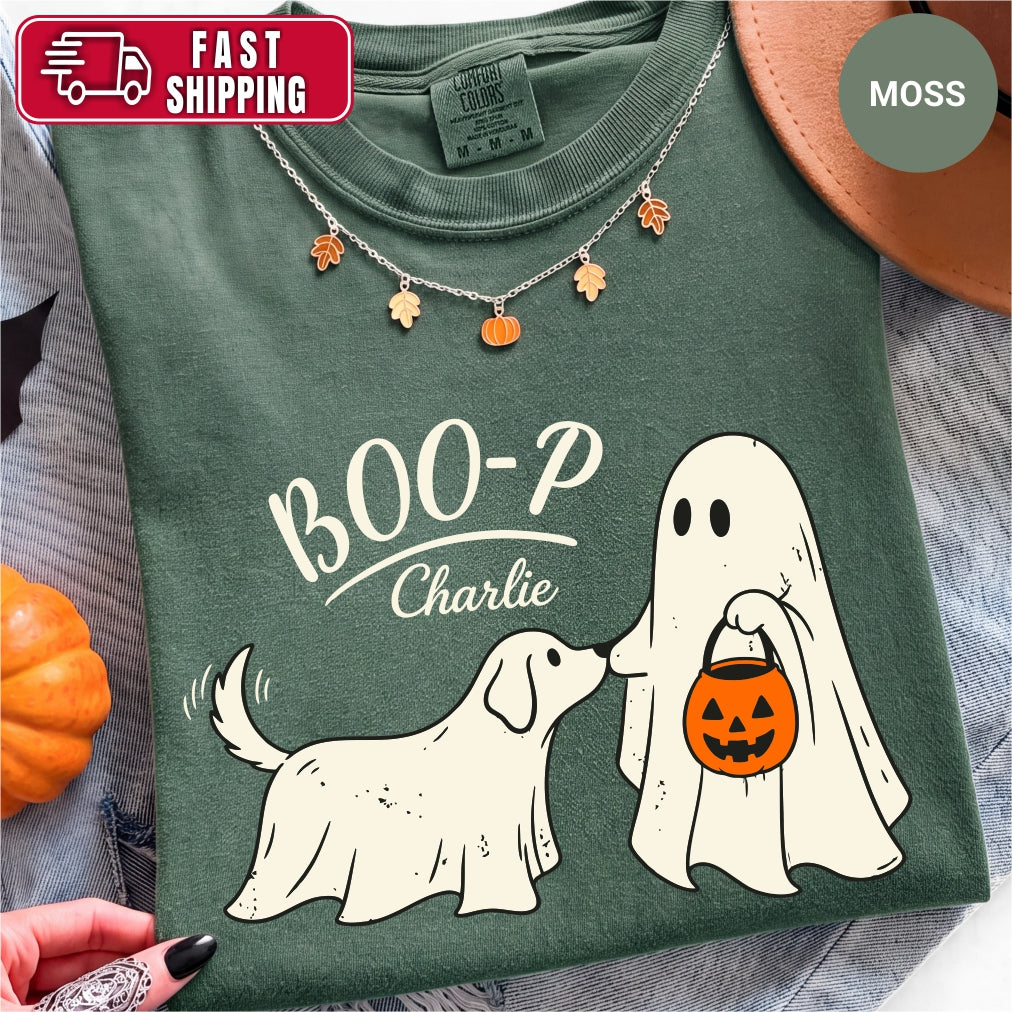 Personalized Boo-p Ghost Dog Mom Shirt