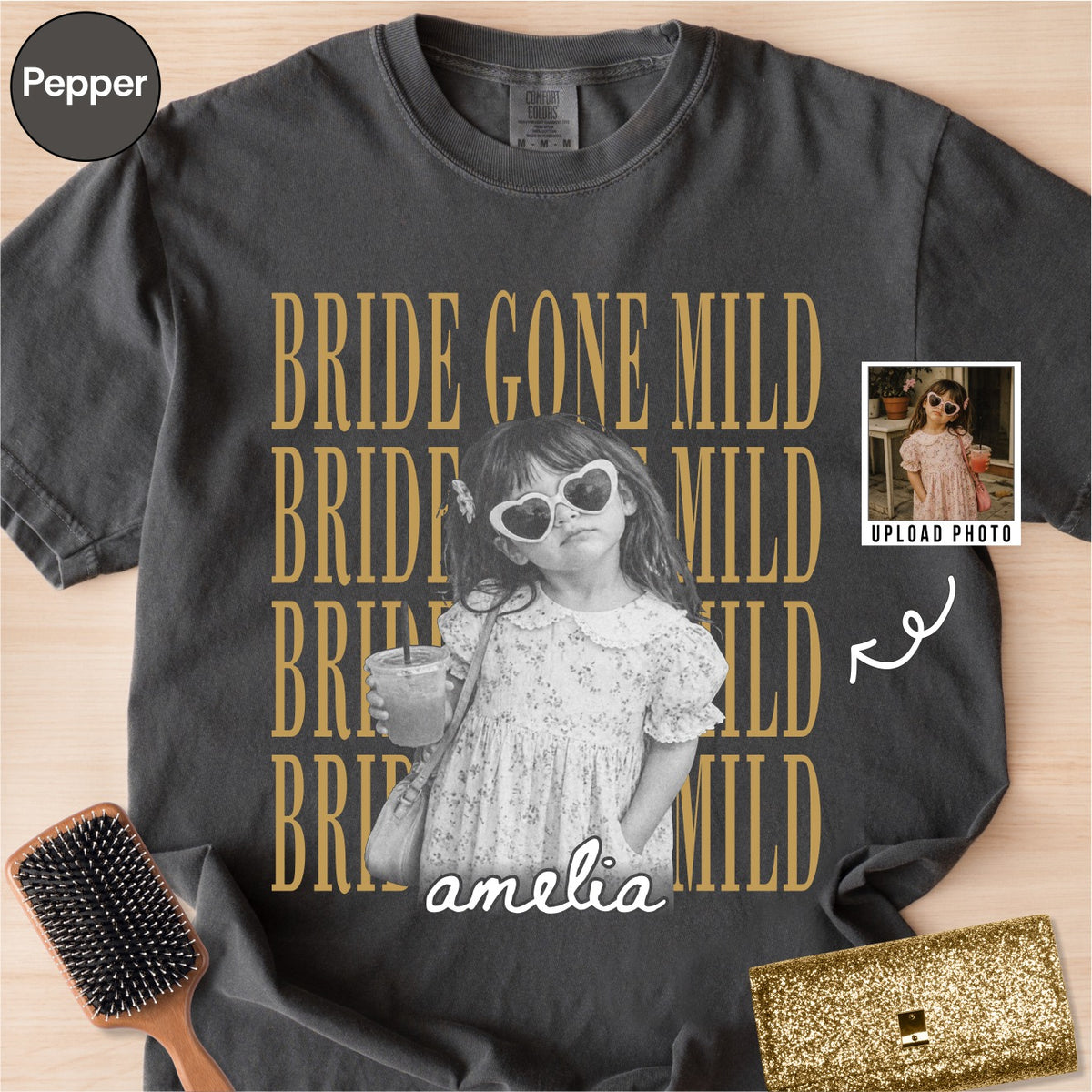 Custom Bride Gone Mild Childhood Photo Shirt