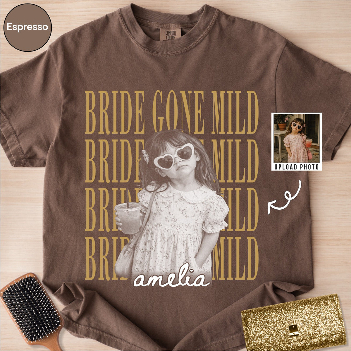 Custom Bride Gone Mild Childhood Photo Shirt