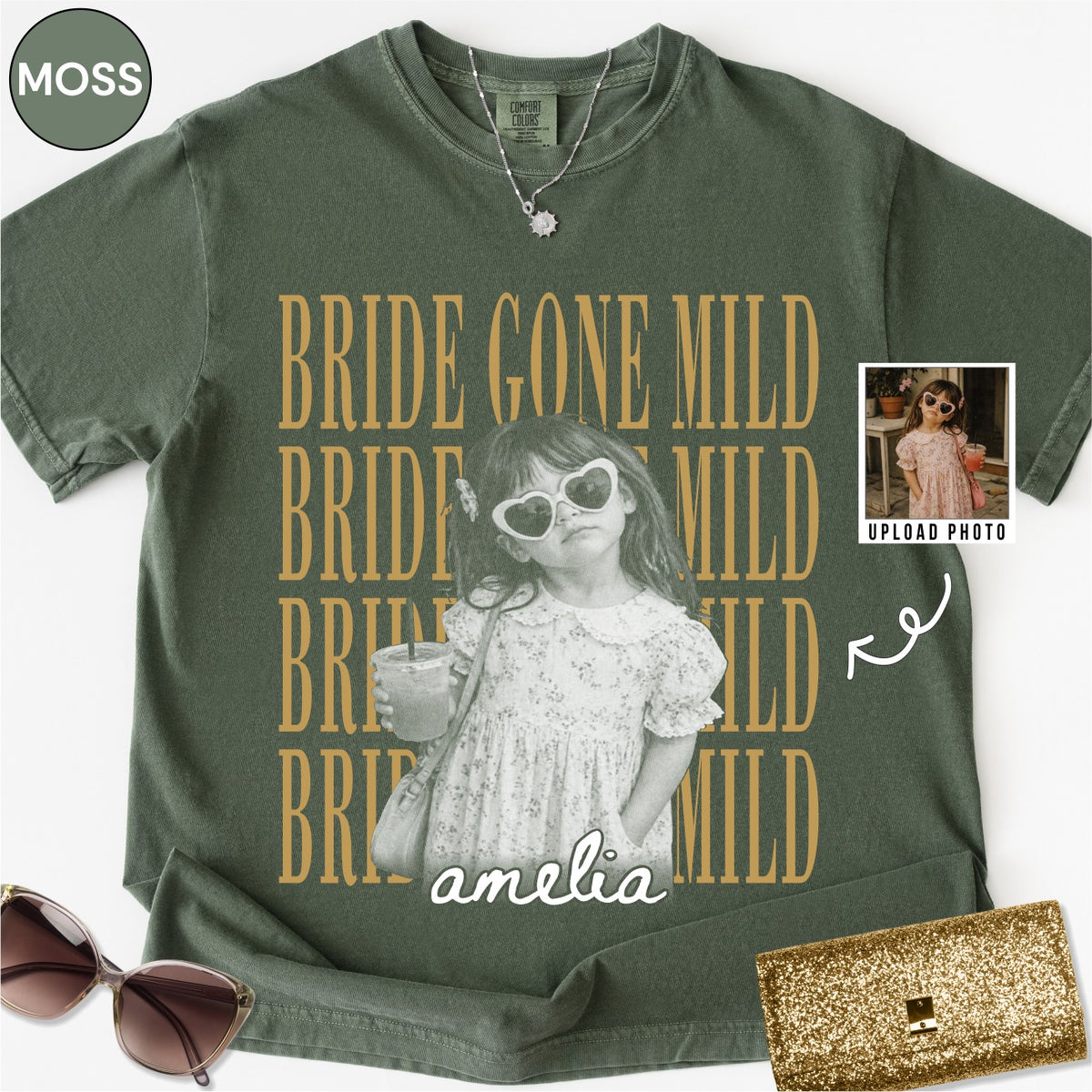 Custom Bride Gone Mild Childhood Photo Shirt