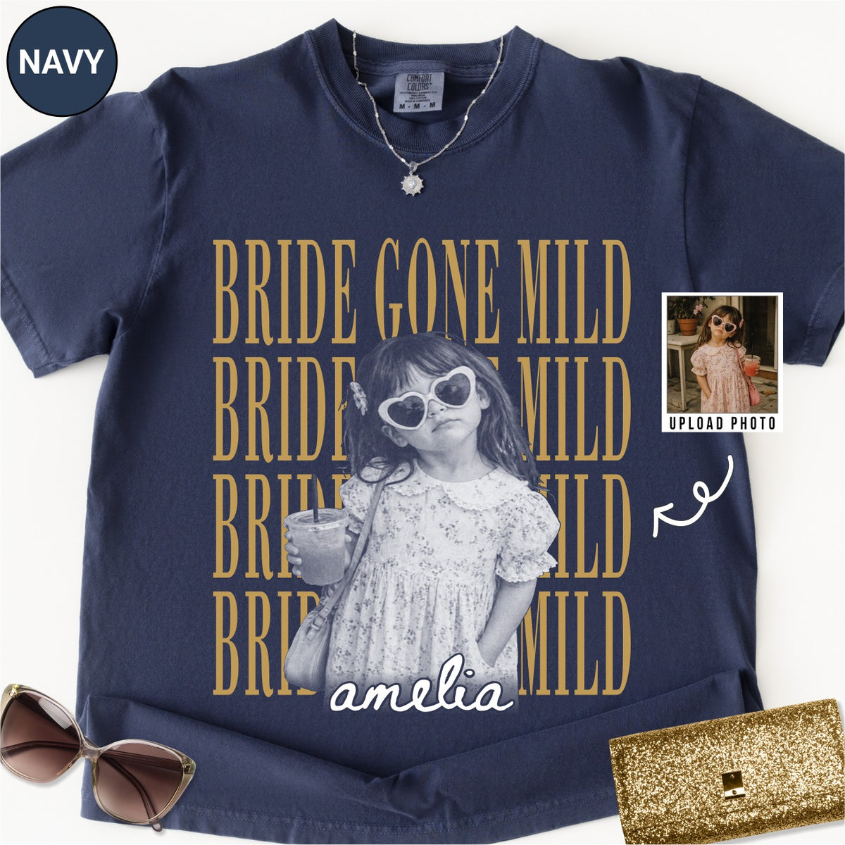 Custom Bride Gone Mild Childhood Photo Shirt