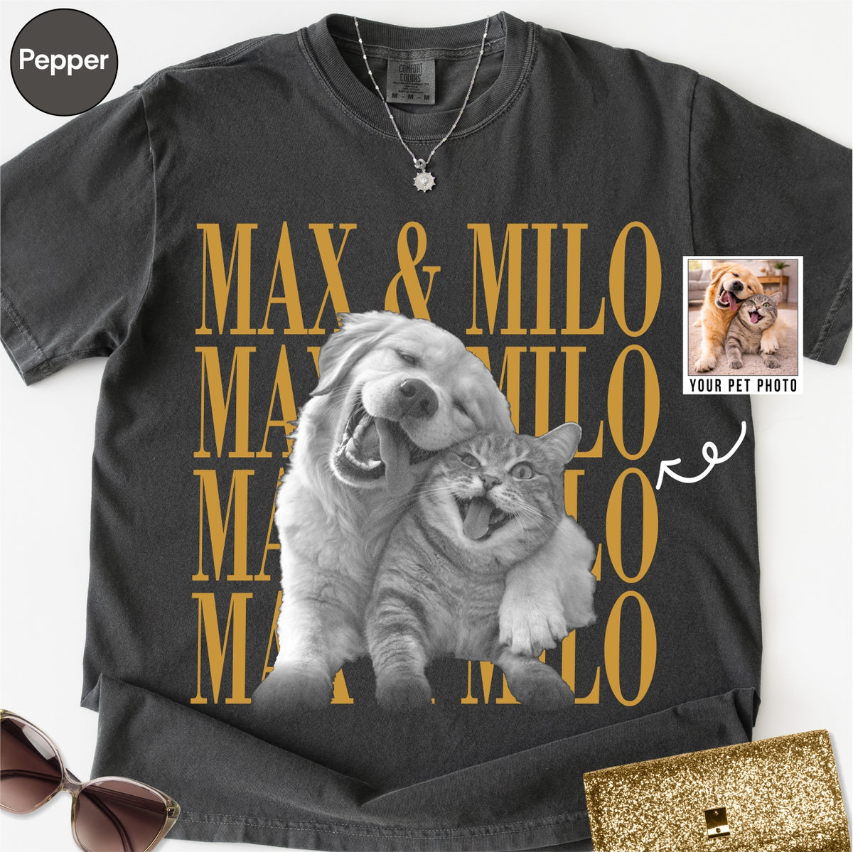 Custom Poodle Dog photo Comfort Colors Shirt