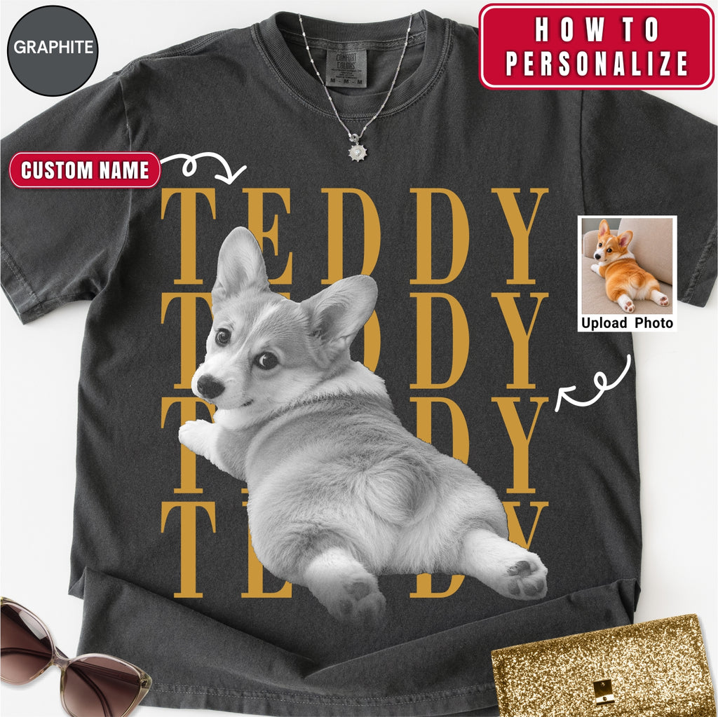 Custom Corgi Dog photo Comfort Colors Shirt