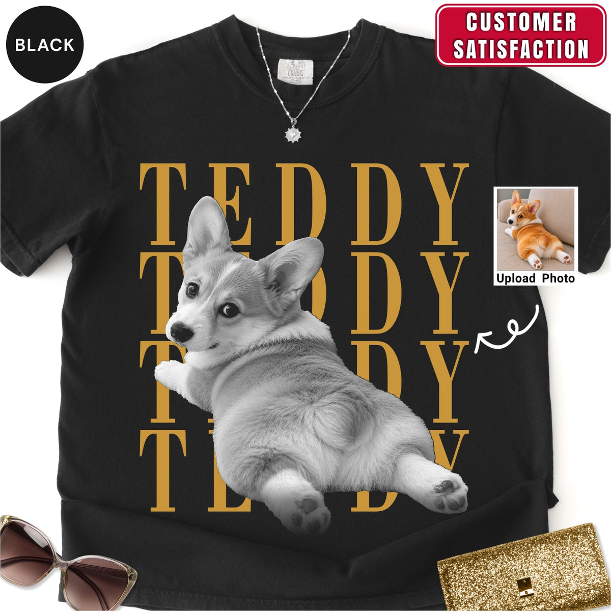 Custom Corgi Dog photo Comfort Colors Shirt