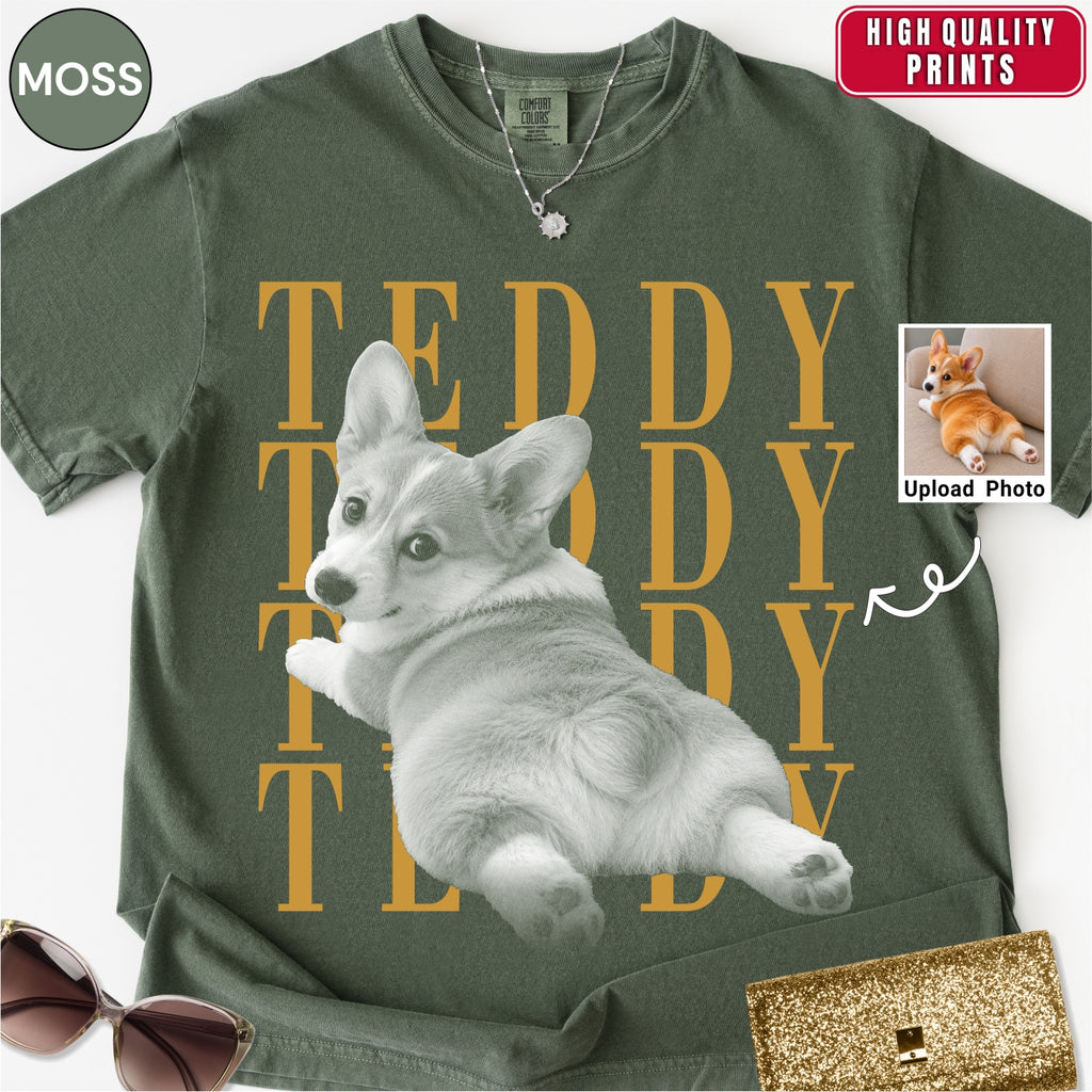 Custom Corgi Dog photo Comfort Colors Shirt